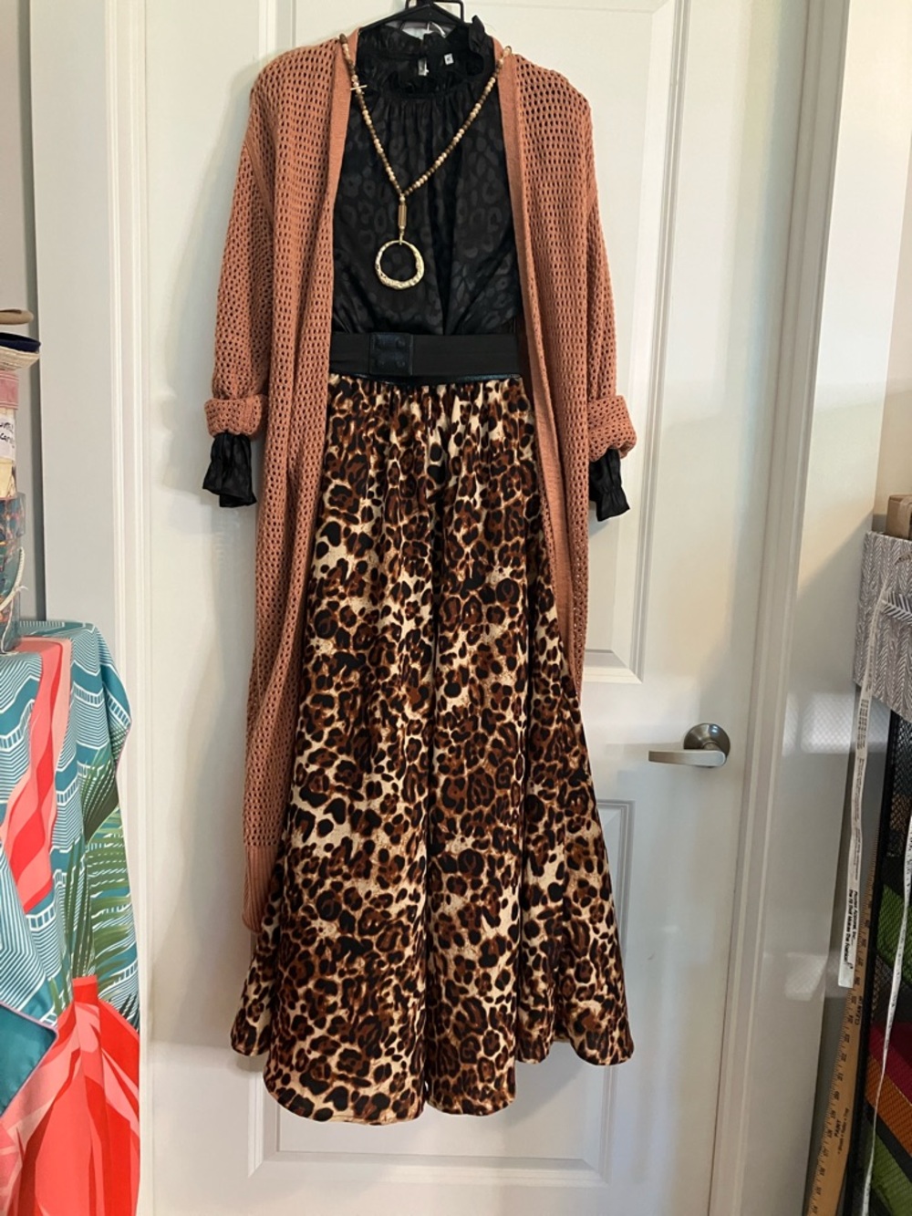 Leopard Print Maxi Skirt - Brown Leopard Print